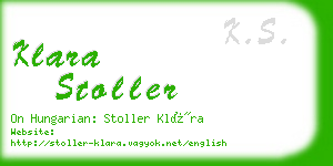 klara stoller business card
